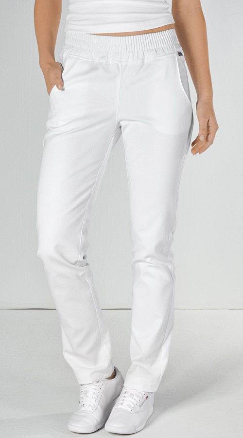 Dámske biele nohavice 95° WASH - biela - Veľkosť:L-Strih:Normálny