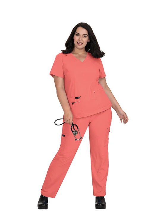 Zdravotnícke oblečenie - Koi - blúzy - Dámska zdravotnícka blúza BECCA TOP - coral | medical-uniforms
