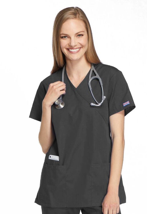 Zdravotnícke oblečenie - Dámske zdravotnícke blúzy - Dámska blúza Cherokee so zaväzovaním - cínová | medical-uniforms
