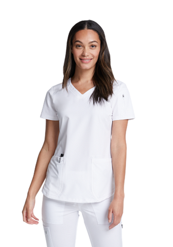 Zdravotnícke oblečenie - Dámske zdravotnícke blúzy - Dámska zdravotnícka blúza  Dickies s elastickými pásmi na bokoch - biela Medical-uniforms