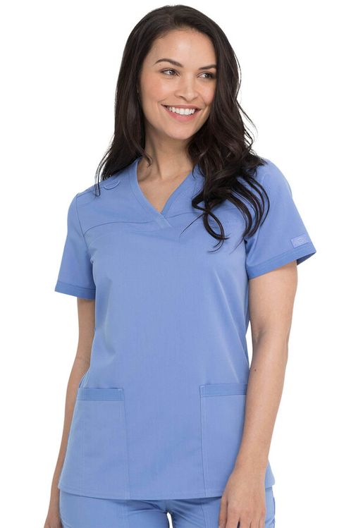 Zdravotnícke oblečenie - Dámske zdravotnícke blúzy - Dámska zdravotnícka blúza  Dickies s elastickými pásmi na bokoch - nebeská modrá Medical-uniforms