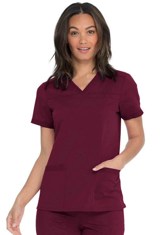 Zdravotnícke oblečenie - Dámske zdravotnícke blúzy - Dámska zdravotnícka blúza  Dickies s elastickými pásmi na bokoch - vínová Medical-uniforms