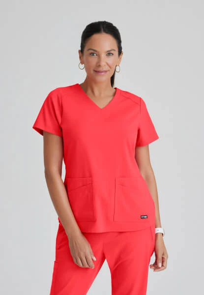 Zdravotnícke oblečenie - Dámske zdravotnícke blúzy - Dámska zdravotnícka blúza Grey´s Anatomy STRETCH EXPERIENCE - koralová | medical-uniforms
