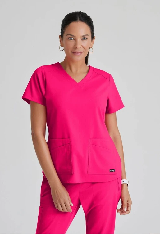 Zdravotnícke oblečenie - Dámske zdravotnícke blúzy - Dámska zdravotnícka blúza Grey´s Anatomy STRETCH EXPERIENCE - ružová | medical-uniforms