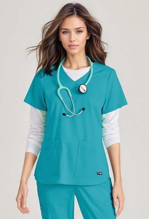 Zdravotnícke oblečenie - Dámske zdravotnícke blúzy - Dámska zdravotnícka blúza Grey´s Anatomy STRETCH EXPERIENCE - modrozelená | medical-uniforms