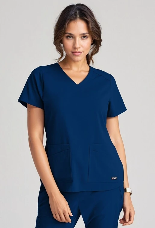 Zdravotnícke oblečenie - Dámske zdravotnícke blúzy - Dámska zdravotnícka blúza Grey´s Anatomy STRETCH EXPERIENCE - námornická modrá | medical-uniforms