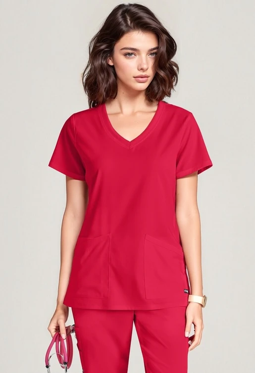 Zdravotnícke oblečenie - Dámske zdravotnícke blúzy - Dámska zdravotnícka  blúza GREY´S - červená | medical-uniforms