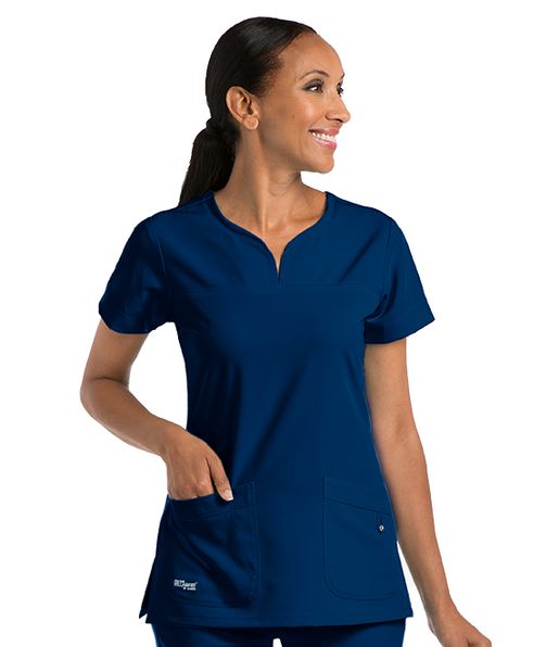 Zdravotnícke oblečenie - Dámske zdravotnícke blúzy - Dámska zdravotnícka blúza Grey´s Anatomy SIGNATURE TOP - námornícka modrá | medical-uniforms