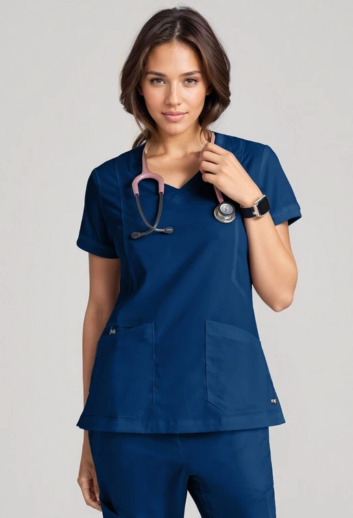 Zdravotnícke oblečenie - Dámske zdravotnícke blúzy - Dámska zdravotnícka blúza LOVE Grey´s Anatomy - námornícka modrá | medical-uniforms