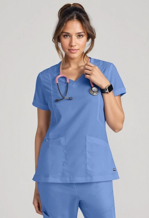 Zdravotnícke oblečenie - Dámske zdravotnícke blúzy - Dámska zdravotnícka blúza LOVE Grey´s Anatomy - nebeská modrá | medical-uniforms