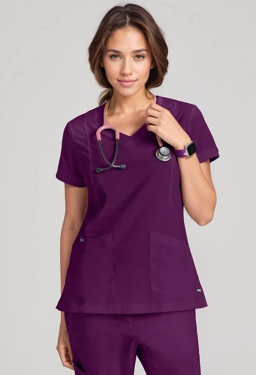 Zdravotnícke oblečenie - Dámske zdravotnícke blúzy - Dámska zdravotnícka blúza LOVE Grey´s Anatomy - vínová | medical-uniforms