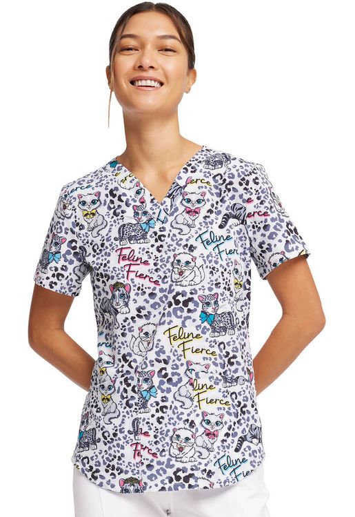 Zdravotnícke oblečenie - Dámske zdravotnícke blúzy - Dámska zdravotnícka blúza MAČIČKA  | Medical Uniforms
