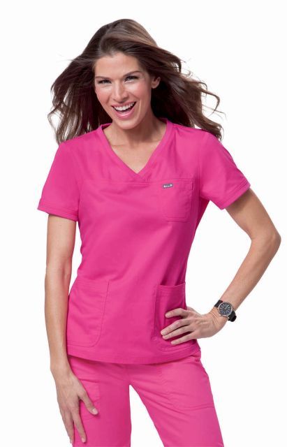Zdravotnícke oblečenie - Farebné zdravotnícke dámske blúzky - Dámska zdravotnícka blúza Nicole Top v ružovej farbe | medical uniforms