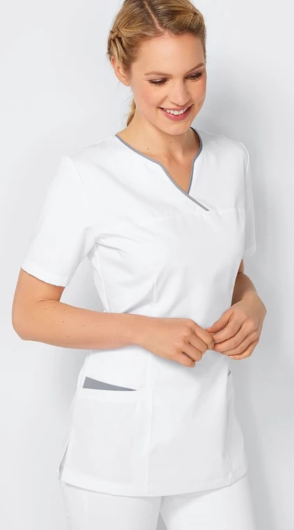 Zdravotnícke oblečenie - 7days - blúzy - Dámska zdravotnícke blúza PASPEL - biela | Medical-uniforms.sk