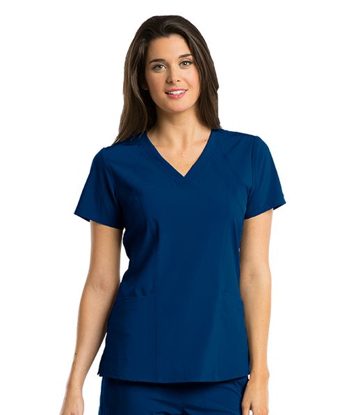 Zdravotnícke oblečenie - Dámske zdravotnícke blúzy - Dámska zdravotnícka blúza RACER TOP - námornícka modrá | medical-uniforms