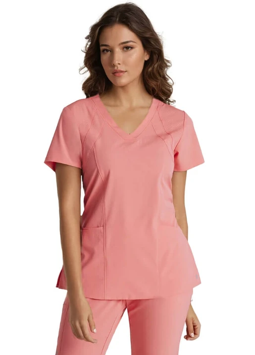 Zdravotnícke oblečenie - Dámske zdravotnícke blúzy - Dámska zdravotná  blúza RACER TOP - peach fuzz | medical-uniforms