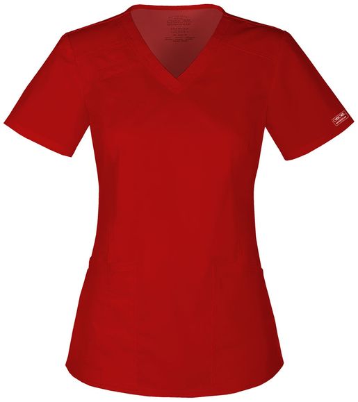 Zdravotnícke oblečenie - Dámske zdravotnícke blúzy - Dámska zdravotnícka blúza V-výstrih - červená | Medical-uniforms