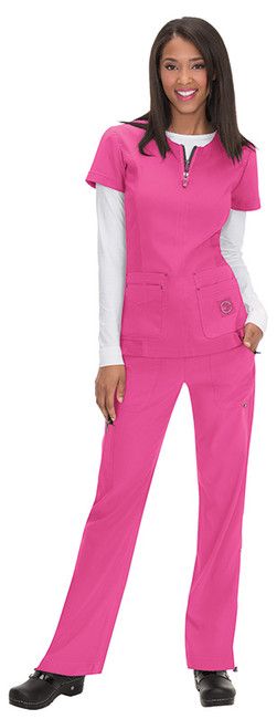 Zdravotnícke oblečenie - Novinky - Dámska zdravotnícka blúza Serenity Top vo farbe šokujúca ružová | medical-uniforms