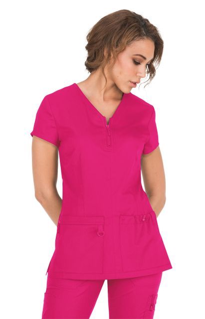 Zdravotnícke oblečenie - Dámske zdravotnícke blúzy - Dámska zdravotnícka blúza STRETCH MACKENZIE - ružová | medical-uniforms