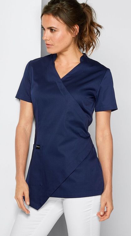 Zdravotnícke oblečenie - Jednofarebné - Dámska polokošeľa vo farbe - biela  | medical-uniforms