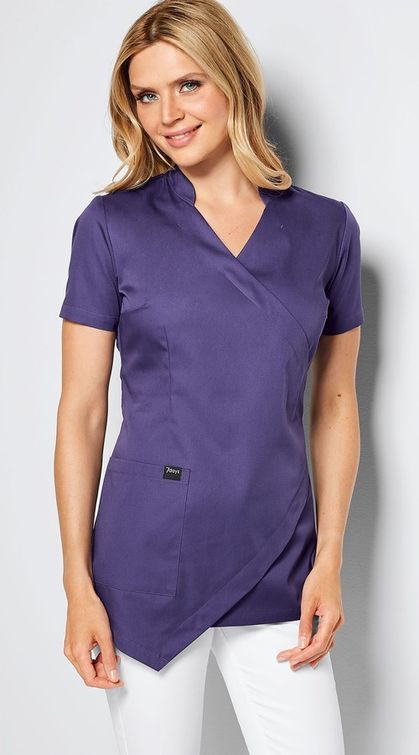 Zdravotnícke oblečenie - 7days - blúzy - Dámska predĺžená polokošeľa - fialová | Medical-uniforms.sk
