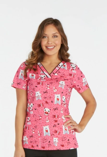 Zdravotnícke oblečenie - Blúzy s potlačou - Dámska zdravotnícka blúza s potlačou - mackovia | medical-uniforms