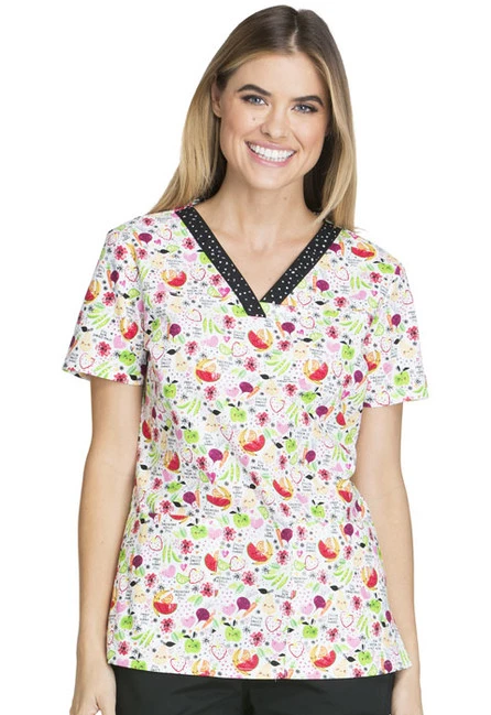 Zdravotnícke oblečenie - Blúzy s potlačou - Dámska zdravotnícka blúza s potlačou - ovocie | medical-uniforms