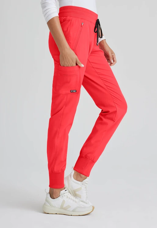 Zdravotnícke oblečenie - Joggers - Dámske zdravotnícke jogger nohavice GREY´S - koralová | medical-uniforms