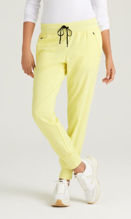Zdravotnícke oblečenie - Joggers - Dámske zdravotnícke jogger nohavice GREY´S -  pastelová žltá | medical-uniforms