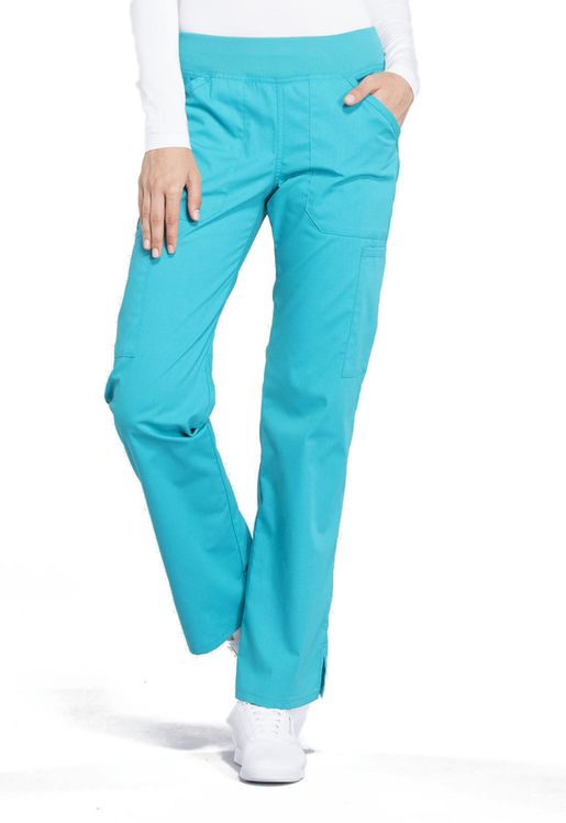 Zdravotnícke oblečenie - Dámske nohavice - Dámske zdravotníce nohavice s elastickým pásom na gumu - tyrkysová | medical-uniforms