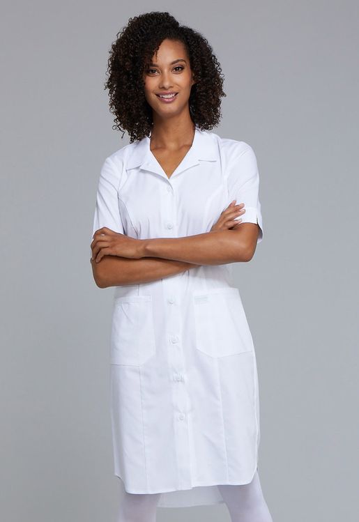 Zdravotnícke oblečenie - Šaty - Sesterské biele šaty s predĺženou zadnou dĺžkou | Medical-uniforms
