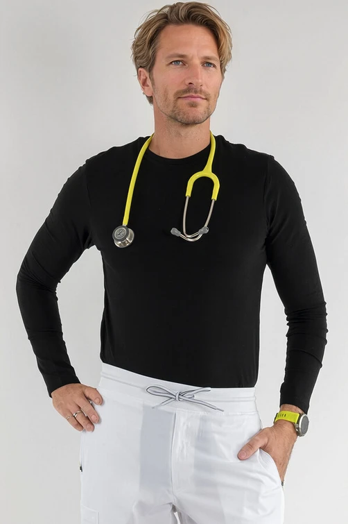 Zdravotnícke oblečenie - Tričká - Elastické pánské tričko MEDICAL s dlhým rukávom čierne | medical-uniforms