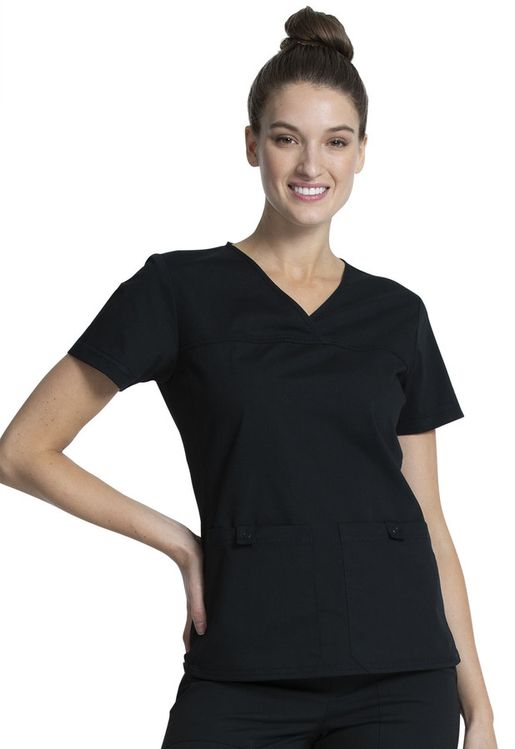 Zdravotnícke oblečenie - Dámske zdravotnícke blúzy - Elegantná dámska zdravotnícka blúza - čierna | medical-uniforms