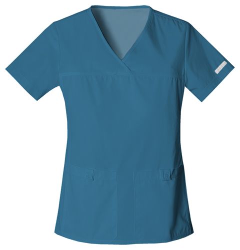 Zdravotnícke oblečenie - Dámske zdravotnícke blúzy - Elegantná dámska zdravotnícka blúza - karibská modrá | medical-uniforms
