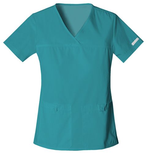 Zdravotnícke oblečenie - Dámske zdravotnícke blúzy - Elegantná dámska zdravotnícka blúza - modrozelená | medical-uniforms