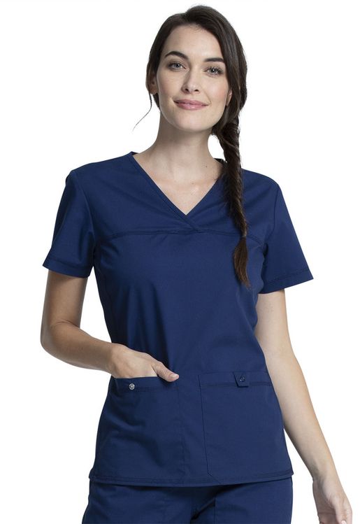 Zdravotnícke oblečenie - Dámske zdravotnícke blúzy - Elegantná dámska zdravotnícka blúza - námornícka modrá | medical-uniforms
