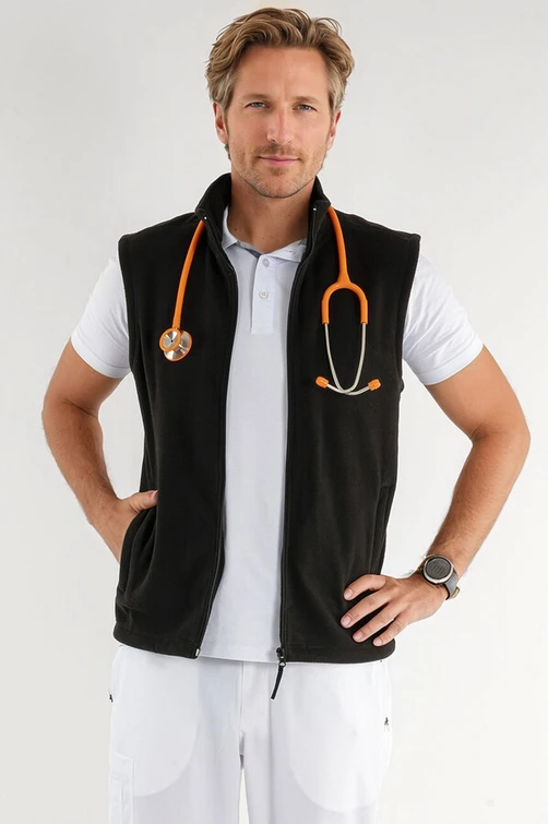 Zdravotnícke oblečenie - Mikiny a vesty - Zdravotnická fleecová vesta MEDICAL čierna | medical-uniforms