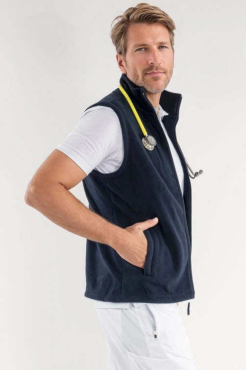 Zdravotnícke oblečenie - Mikiny a vesty - Zdravotnická fleecová vesta MEDICAL námornícky modrá | medical-uniforms