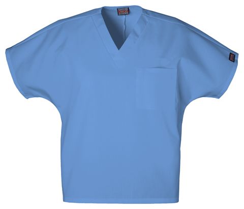 Zdravotnícke oblečenie - Blúzy - Krátka unisexová zdravotnícka blúza - svetlomodrá | medical-uniforms