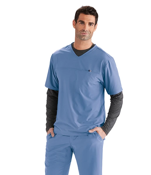Zdravotnícke oblečenie - Novinky - Pánska zdravotnícka blúza BARCO WELLNESS TOMMY - nebeská modrá | medical-uniforms