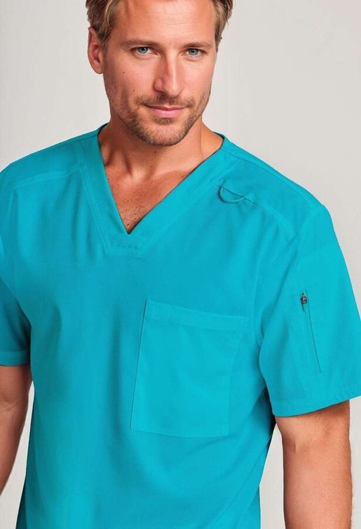 Zdravotnícke oblečenie - Akciová ponuka zdravotníckeho oblečenia - Pánska zdravotnícka blúza GREY´S - modrozelená | medical-uniforms