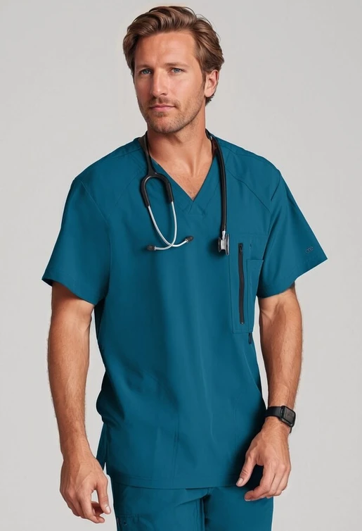 Zdravotnícke oblečenie - Jednofarebné - Pánska zdravotnícka blúza AMPLIFY BARCO ONE  - karibská modrá | medical-uniforms
