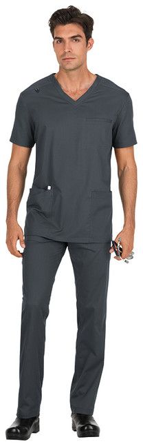 Zdravotnícke oblečenie - Novinky - Pánska zdravotnícka blúza Stretch Tyler vo farbe šedá | medical-uniforms
