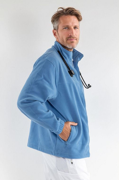 Zdravotnícke oblečenie - Mikiny a vesty - Pánska fleecová mikina MEDICAL modrá | medical-uniforms
