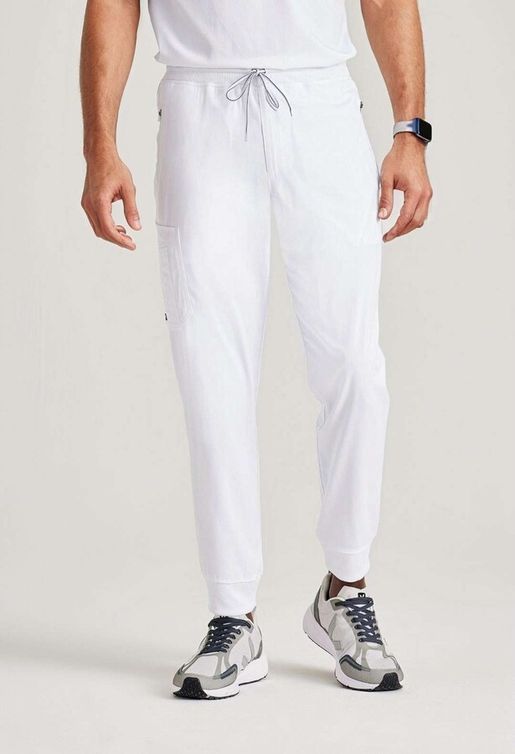 Zdravotnícke oblečenie - Nohavice - Pánske zdravotnícke jogger nohavice GREY´S - biela | medical-uniforms