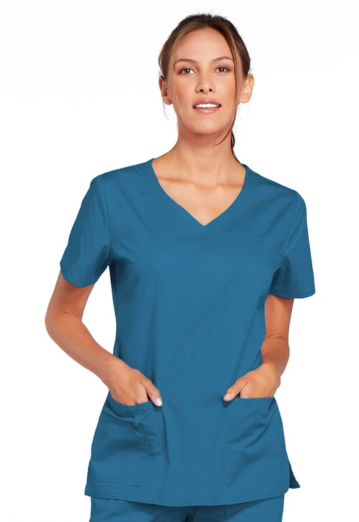 Zdravotnícke oblečenie - Dámske zdravotnícke blúzy - Pracovná zdravotnícka blúza FIT - karibská modrá | Medical-uniforms.sk