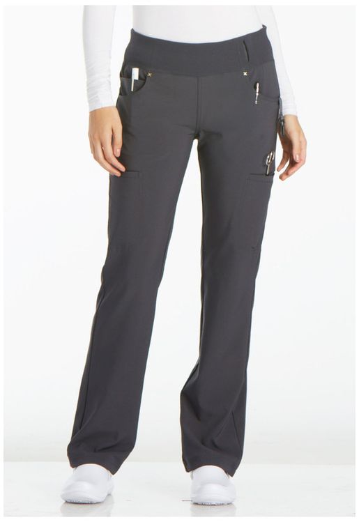 Zdravotnícke oblečenie - Dámske nohavice - Zdravotnícke nohavice s vysokým pásom IFLEX - cínová | medical-uniforms