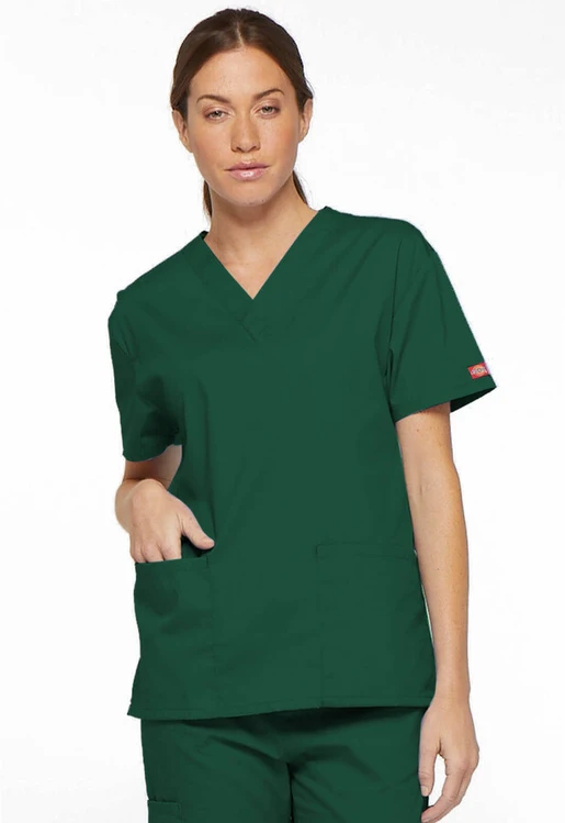 Zdravotnícke oblečenie - Dámske zdravotnícke blúzy - Dámska blúza Dickies - poľovnícka zelená | Medical-uniforms