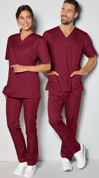 Zdravotnícke oblečenie - 7days - blúzy - Unisex zdravotnícka blúza UNISEX 95° - bordová | Medical-uniforms.sk
