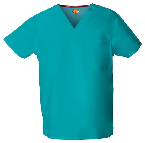 Zdravotnícke oblečenie - Dámske zdravotnícke blúzy - Unisex zdravotnícka blúza V-výstrih modrozelená | Medical-uniforms